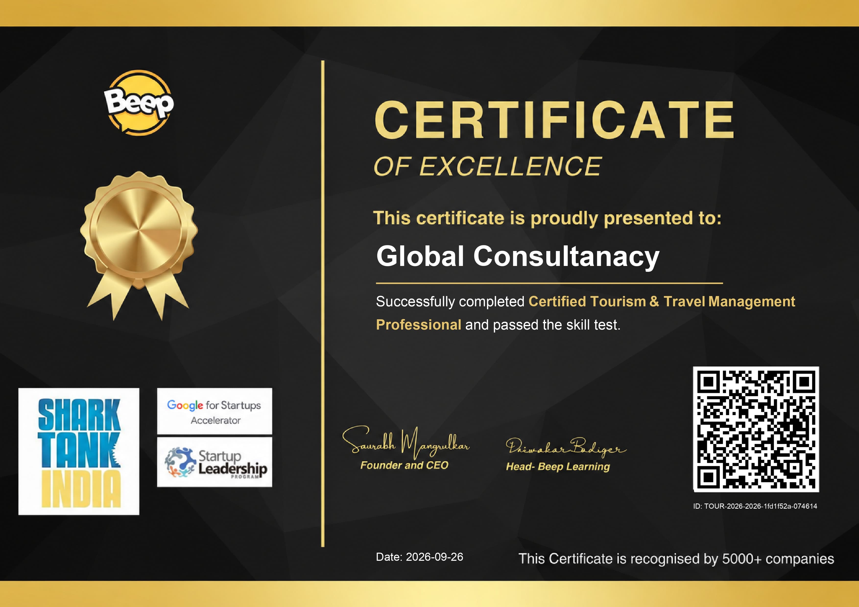 Tourism & Travel Management Certificate